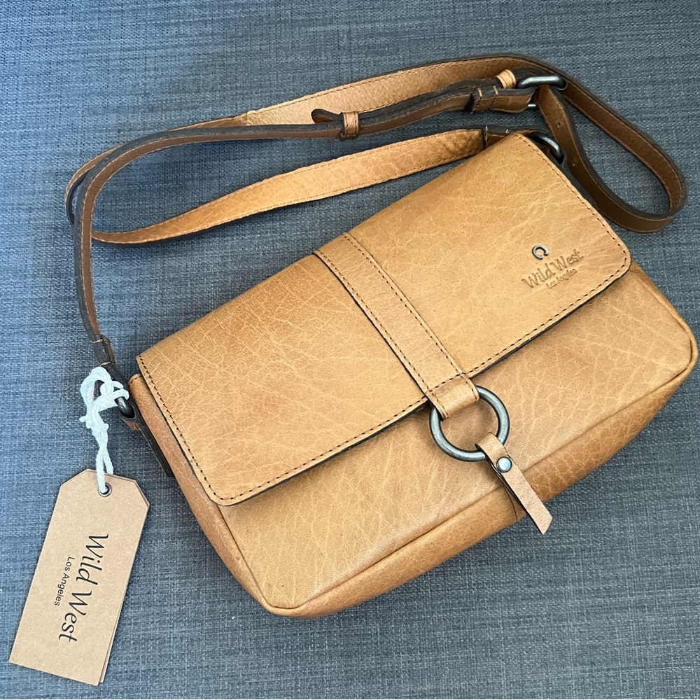 NWT WILD WEST LEATHER SMALL CROSSBODY SHOULDER BAG PURSE
